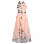 Lillemustriga p&auml;itsed &scaron;ifoonist pikk kleit Naiste kleidid Seksikas vabaaja rannakleit M roosa