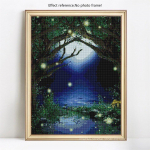 Ristpistes teemantmaal, t&auml;isekraan maastikul, &uuml;mmargune 5D DIY teemanttikandid 20X30CM