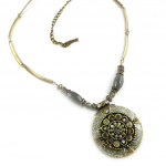 Les Tr&eacute;sors De Lily [E2540] - Collier Cr&eacute;ateur 'Byzance' Gris Dor&eacute; kuld