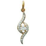 Les Tr&eacute;sors De Lily [I9086] - kullatud ripats  C&acirc;lin  valge kuld - 30x8 mm valge