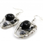 NOA [J1839] - Boucles Cr&eacute;ateur 'Valentine' gris noir hall