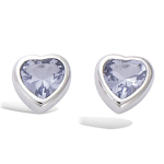 Les Tr&eacute;sors De Lily [J8627] - Boucles Argent 'Love' bleu tanzanite argent&eacute; (rhodi&eacute;) - 5x5 mm sinine