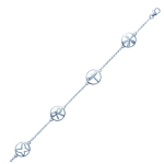 Les Tr&eacute;sors De Lily [K3379] - Bracelet Argent 'Bonheur' argent&eacute; (rhodi&eacute;) - 12 mm h&otilde;be