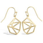 Les Tr&eacute;sors De Lily [P5029] - Boucles Plaqu&eacute; Or 'Origami' dor&eacute; - 30x14 mm kuld