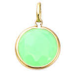 Les Tr&eacute;sors De Lily [Q7593] - Pendentif Plaqu&eacute; Or 'Cl&eacute;opatra' vert milky dor&eacute; - 14 mm roheline