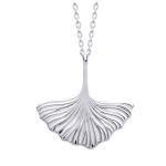 Les Tr&eacute;sors De Lily [Q8403] &ndash; h&otilde;bedane kaelakee 'Ginkgo Biloba' h&otilde;bedane (roodiumiga kaetud) - 25x25 mm h&otilde;be