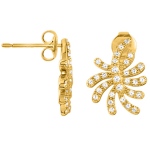 Altesse [Q9484] - kullatud k&otilde;rvar&otilde;ngad 'Sissi' valgest kullast - 14x11 mm valge