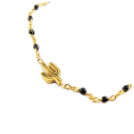 Les Tr&eacute;sors De Lily [R0247] - Disainer k&auml;ev&otilde;ru Terasest 'Cactus' must kuld - 10x5 mm must