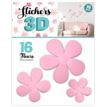 Les Tr&eacute;sors De Lily [Q8035] - 16 stickers 3D 'Fleurs' rose - planche 30x22 cm Heleroosa
