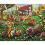 5D isetegemise teemanttikandid koera kassi teemantmaali maastik t&auml;isringi kivist ristpistes 20X30CM