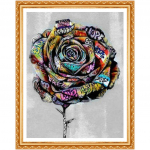 5D Teemanthelmeste maalimise komplektid &Otilde;mblema roosilill t&auml;htedega Seinamaaling Tikandid Art Decor 20X30CM