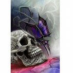 T&auml;ielik 5D Teemantmaal Liblikas pealuu Teemanttikandid T&auml;ielik Anime Ristpistekomplektid Kodukaunistus K&auml;sitsi valmistatud kingitus Round 20x30cm