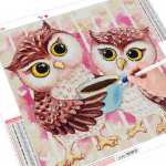 T&auml;isruudu/&uuml;mmargune teemantmaaling Papagoi tikandid Teemantlinnu mosaiik Loomapilt kividekoratsioonist Full Round 30x30CM