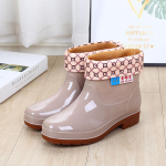 Naiste vihmasaapad Kevad- ja s&uuml;gissaapad L&uuml;hikese toruga vihmasaapad Veekingad Veekindlad T&ouml;&ouml;jalatsid Kummijalatsid 38 beež/pruun