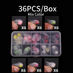 36 tk/karp L&uuml;psimuna k&auml;rbse segu v&auml;rviline k&auml;rbsek&auml;rbse komplekt forellip&uuml;&uuml;gi k&auml;rbeste landid Glow Bug suurus 12#