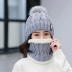 Naiste s&uuml;gis- ja talvine m&uuml;ts pluss sametine paks villane m&uuml;ts Soe jalgratas naistele kootud m&uuml;ts S