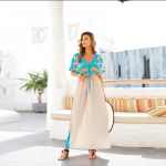 Bikiinikatted Boheemlasliku tr&uuml;kiga kimono roheline tuunika naiste suures suuruses rannariided s&uuml;gava V-kaelusega eest avatud maksikleit ujumiskost&uuml;&uuml;m Cover Up One Size kohv/sinine