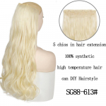 MISSQUEEN 22 tolli 5-tolline klambriga juuksepikendused kuumakindlad v&otilde;ltsjuukselised pikad lainelised soengud s&uuml;nteetilised klambrid juuksepikendustele 22inches120g&China