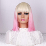 MERISIHAIR Ombre Bob parukas tukkidega, l&uuml;hike blond naiste parukas, v&auml;rviline sirge Bob parukas, s&uuml;nteetiline l&uuml;hike Bob parukas 11 tolli