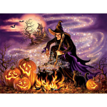 Teemantmaalimine Halloweeni t&auml;isnurkne puur Multikad Tikand Ristpistekomplekt K&otilde;rvitsa Rhinestone Pilt Kodukaunistus Full Round 20x25CM