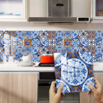 10 tk Dream Blue seinaplaadi kleebis K&ouml;&ouml;k Backsplash &Otilde;likindel vannituba Veekindel Kodukaunistus Seinakleebised Peel Stick Art Seinapilt 10cmX10cmX10pcs