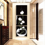 HUACAN 3tk/komplekt T&auml;isruudukujuline teemantmaal Lillede teemanttikandid Soodusm&uuml;&uuml;k Rhinestone Mosaiic Triptych Decor pildid Avaleht 30*30 3PC