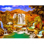 DIY 5D teemantmaal T&auml;is &uuml;mmargune vaiguga teemantmosaiik maastik Teemanttikandid S&uuml;gismaastikud kivid K&auml;sit&ouml;&ouml; kingitus Full Round 20x30CM