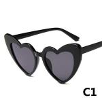 14 v&auml;rvi s&uuml;damega p&auml;ikeseprillid naiste kassisilma p&auml;ikeseprillid naistele retro armastusega s&uuml;damekujulised prillid naistele UV400 kaitse C1