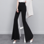 Korea mood OL kontor suvine k&otilde;rge v&ouml;&ouml;koht Naiste laia s&auml;&auml;rega Capris &uuml;likonnap&uuml;ksid naistele kitsad flare p&uuml;ksid naiste p&uuml;ksid mustad S must