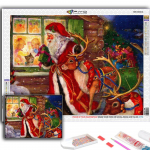 T&auml;ielik 5D teemantmaaling j&otilde;ulupuu J&otilde;uluvana lumememm 5D teemantmaal Full Round 20X30CM