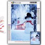 5D Teemantmaali J&otilde;ulupuu J&otilde;uluvana Lumemees Ristpistes Teemanttikandid Mosaiik Full Round 20X30CM