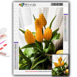 5D DIY Lilled Tulbid Ristpistega kivikivid Teemantjoonistus Tikand Mosaiik Kodukaunistus Full Round 20X30CM