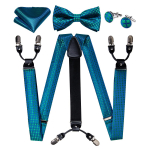 Dibangu meeste traksid, reguleeritavad traksid, kikilips Tasku kandiline mansetin&ouml;&ouml;pide komplekt meestele 3,5 cm laius elastne 4019