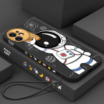 iPhone 16 Pro 15 14 Pro Max 13 12 Pro Max 12 11 XR XS 8 7 jaoks Astronaut kaelapael Silikoonist pehme &uuml;mbris iPhone 14 Plus