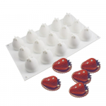 15 maasikavahuvorm, puuvilja-želee-&scaron;okolaadivorm isetegemise teel k&uuml;psetamiseks m&otilde;eldud silikoonvorm valge