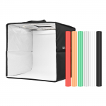 30 cm/11,8-tolline kokkupandav LED-valgustitelk, kaasaskantav lauapealne fotostuudio valguskast 128 tk LED-helmed must