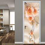 Roosi&otilde;ie 3D uksekleebised Vin&uuml;&uuml;lkunsti kleebiste plakat Eemaldatav isekleepuv uksekleebis elutuppa magamistuppa vannitoa kontorisse 77x200cm