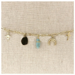 Les Tr&eacute;sors De Lily [R6371] - Disainer terasest k&auml;ev&otilde;ru  Cl&eacute;opatra  t&uuml;rkiissinine kuld - 15 mm t&uuml;rkiissinine