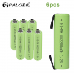 PALO 2/4 tk elektrooniline sigareti aku AA laetav aku AA NiMH 1,2 V 2200 mAh akud juhtmeta telefoni žileti hambaharja jaoks 6pcs roheline