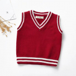 2023. aasta uus vest, neljav&auml;rviline segatud V-kaelusega varrukateta mood trend Uus Korea poiste vest 80cm punane