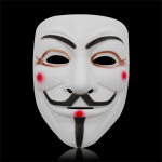 Nikitas Hackers Mask White V Vendetta Halloweeni n&auml;omaski kost&uuml;&uuml;mide Cosplay peoks One Size valge
