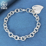 925 h&otilde;bedast kahekordse s&uuml;dameripatsiga k&auml;ev&otilde;ru ehted 20cm