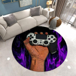 Mood elutoa vaip M&auml;ngija &uuml;mmargune vaip m&auml;ngukonsool Magamistoa vaibad poiste toolmatt Lapsed m&auml;ngivad 3D p&otilde;randapind Vaip sissep&auml;&auml;su uksematt Diameter 60cm