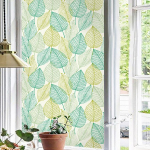 Rohelised lehed Aknakile privaatsus Staatiline klammerduv mittekleepuv kile vitraaž Vin&uuml;&uuml;lkile p&auml;ikest blokeeriv aknakleebis kaunistus 45*100cm