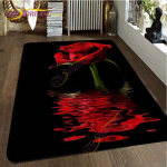 Punase roosi lillematt S&otilde;brap&auml;eva p&otilde;randamatid Pindala Vaibad Roosimustri printimine Vaip Suur vaip Sinine Roos Vaibad elutuppa 40cm x 60cm