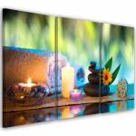 Kolmeosalise pildiga l&otilde;uendiprindiga Zen Spa Stones k&uuml;&uuml;nal 60x40 mitmev&auml;rviline