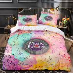 Music Note tekipadjap&uuml;&uuml;r, 2 v&otilde;i 3 t&uuml;kki muusika voodipesukomplekt, &uuml;heinimesevoodi kaheinimesevoodi t&auml;issuuruses voodipesu, mis sobib t&uuml;drukutele, poistele ja muusikutele DE 100x135cm