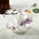 Tere, 200 ml Creative Ceramic 3D Goldfish Coffee Cups Komplekt emailiga portselanist teepiimatops Bone China tassid lilla