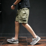 Cargo Pants Meeste lahtised mitme taskuga suured meeste l&uuml;hikesed p&uuml;ksid suvised vabaajap&uuml;ksid rannas M khaki