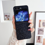 V&auml;rviline Glitter Bling kokkupandav telefoni&uuml;mbris Samsung Galaxy Z Flip6 Flip5 Flip4 Flip3 p&otilde;rutuskindel &otilde;huke arvuti k&otilde;va tagakaas Samsung Z Flip 4 must